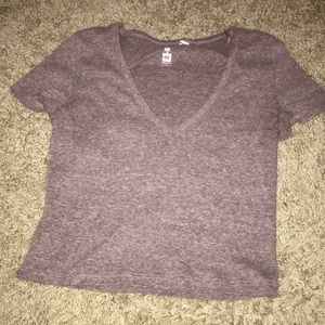 purple cropped tee